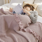 Waffle Weave Sofa Blanket – Soft Cotton Quilt for Cozy Home Decor, Multi-Size Options Available 5