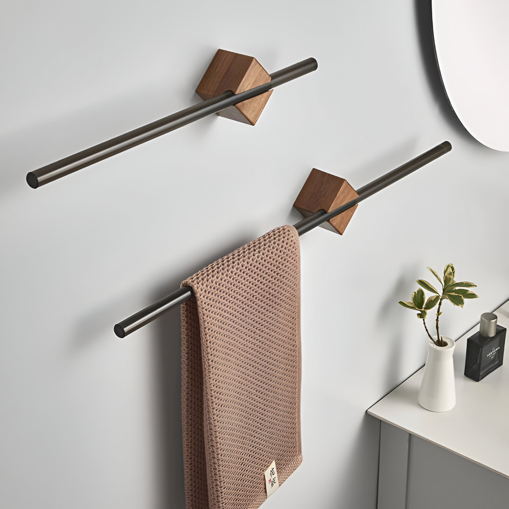 Wall-Mounted Towel Rail – Minimalist Acrylic and Stainless Steel Bathroom Towel Rack in 40cm and 50cm Options 1
