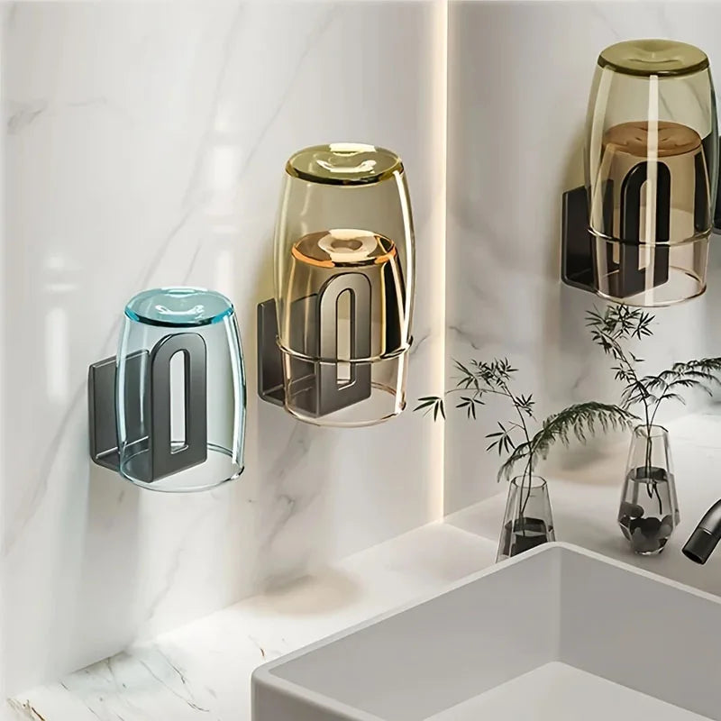 Set of two wall-mounted kitchen racks in sleek black metal, designed for multifunctional storage. Ideal for holding cutting boards and pot covers, also perfect for 3