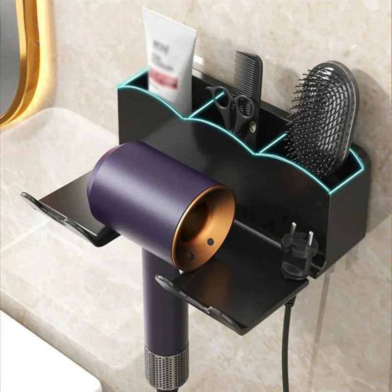 Wall Mount Hair Tool Organizer – Heat-Resistant Metal – Space-Saving Design for Blow Dryer and Straightener Storage 0