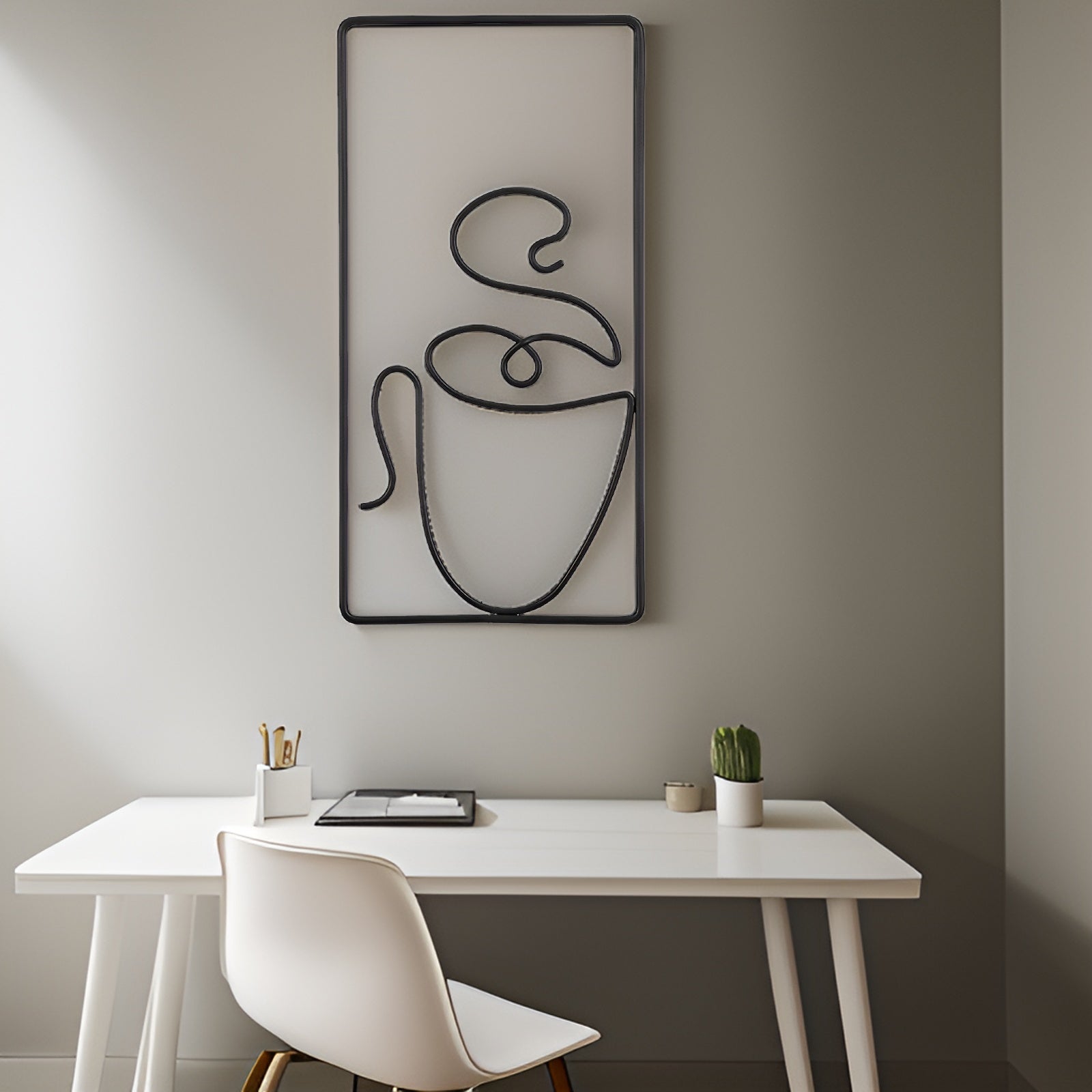 Wall art – Black iron coffee cup design – Creative indoor and outdoor wall decor – 9.4 x 4.7 x 0.4 in 6