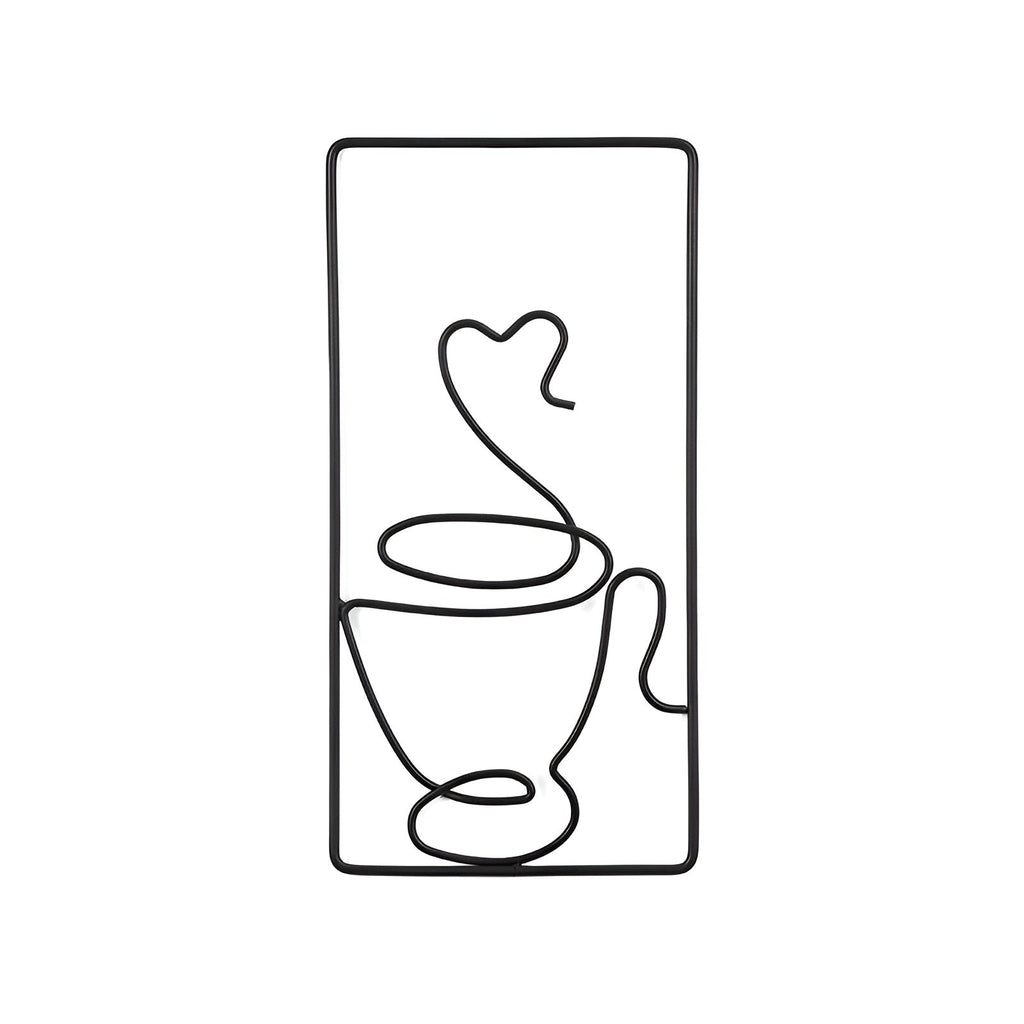 Wall art – Black iron coffee cup design – Creative indoor and outdoor wall decor – 9.4 x 4.7 x 0.4 in 8