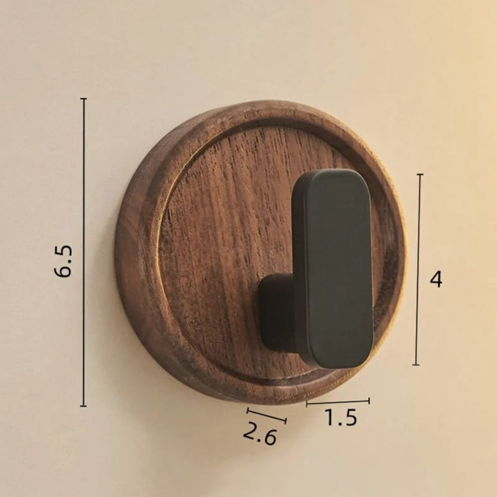 Wall hook – Solid walnut wood – Minimalist Nordic design – Perfect key holder for wall or coat hooks 0