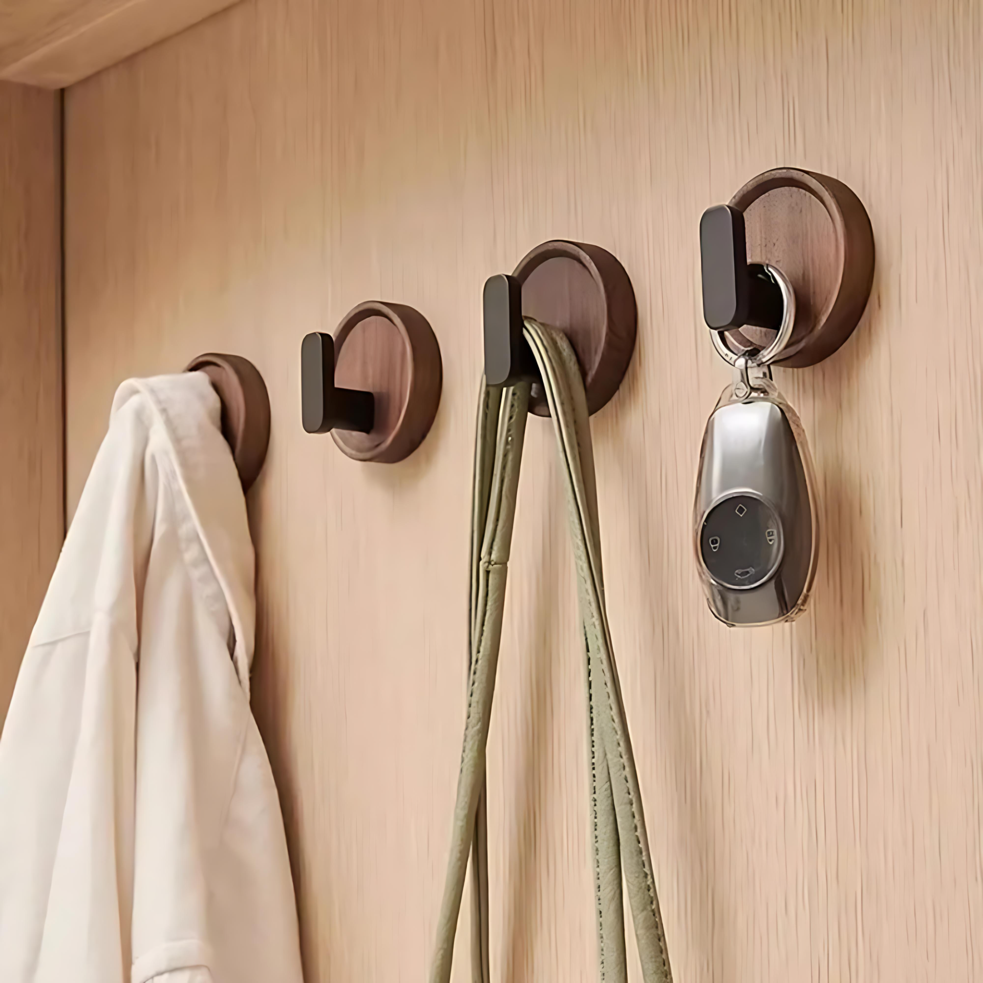 Wall hook – Solid walnut wood – Minimalist Nordic design – Perfect key holder for wall or coat hooks 6