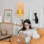 Wall shelf – Durable wood – Minimalist curved design – Stylish floating shelves for home organization 3