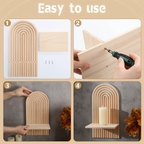 Wall shelf – Durable wood – Minimalist curved design – Stylish floating shelves for home organization 5