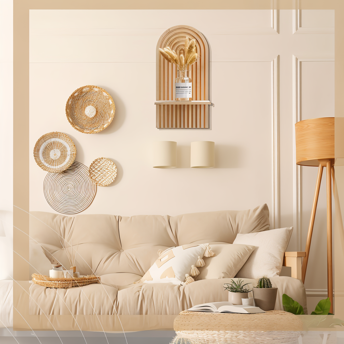 Wall shelf – Minimalist wood – Arch design – Scandinavian style – 6.7 x 4.7 x 13.8 in 4