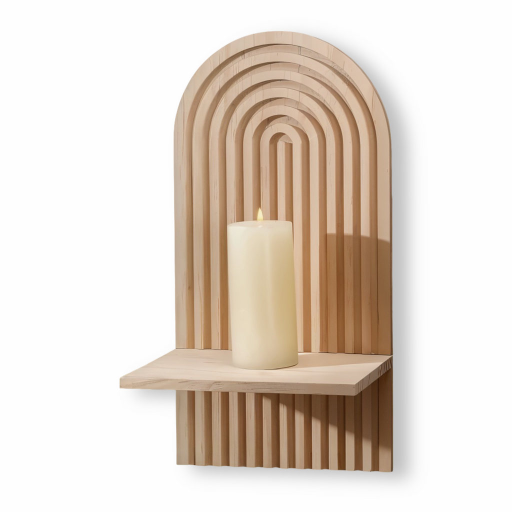 Wall shelf – Minimalist wood – Arch design – Scandinavian style – 6.7 x 4.7 x 13.8 in 7