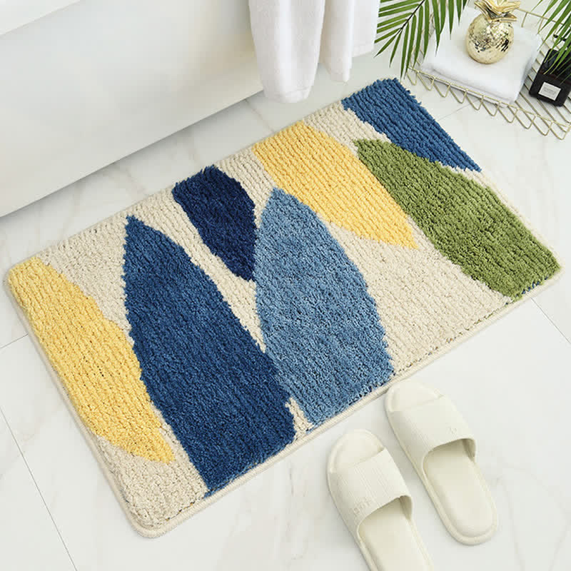 Washable Area Rug with Green Leaf Print – Soft Non-Slip Floor Rug for Kitchen, Bathroom, and Entryway 5