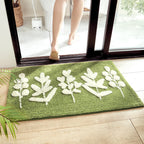 Washable Area Rug with Green Leaf Print – Soft Non-Slip Floor Rug for Kitchen, Bathroom, and Entryway 6