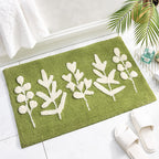 Washable Area Rug with Green Leaf Print – Soft Non-Slip Floor Rug for Kitchen, Bathroom, and Entryway 7