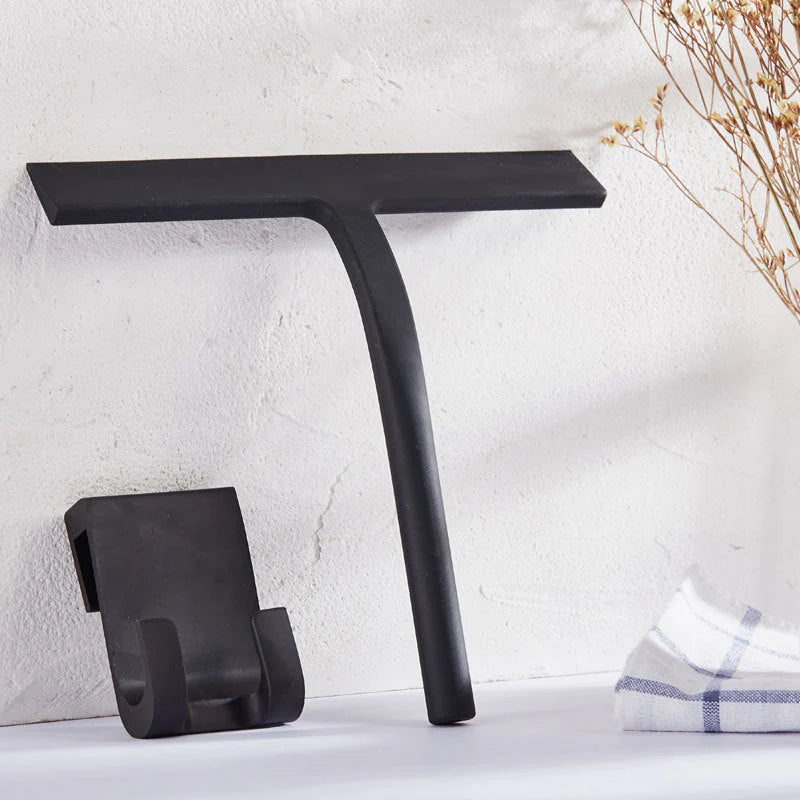 Water squeegee – Premium stainless steel – Elegant black design – Modern bathroom cleaning tool 0