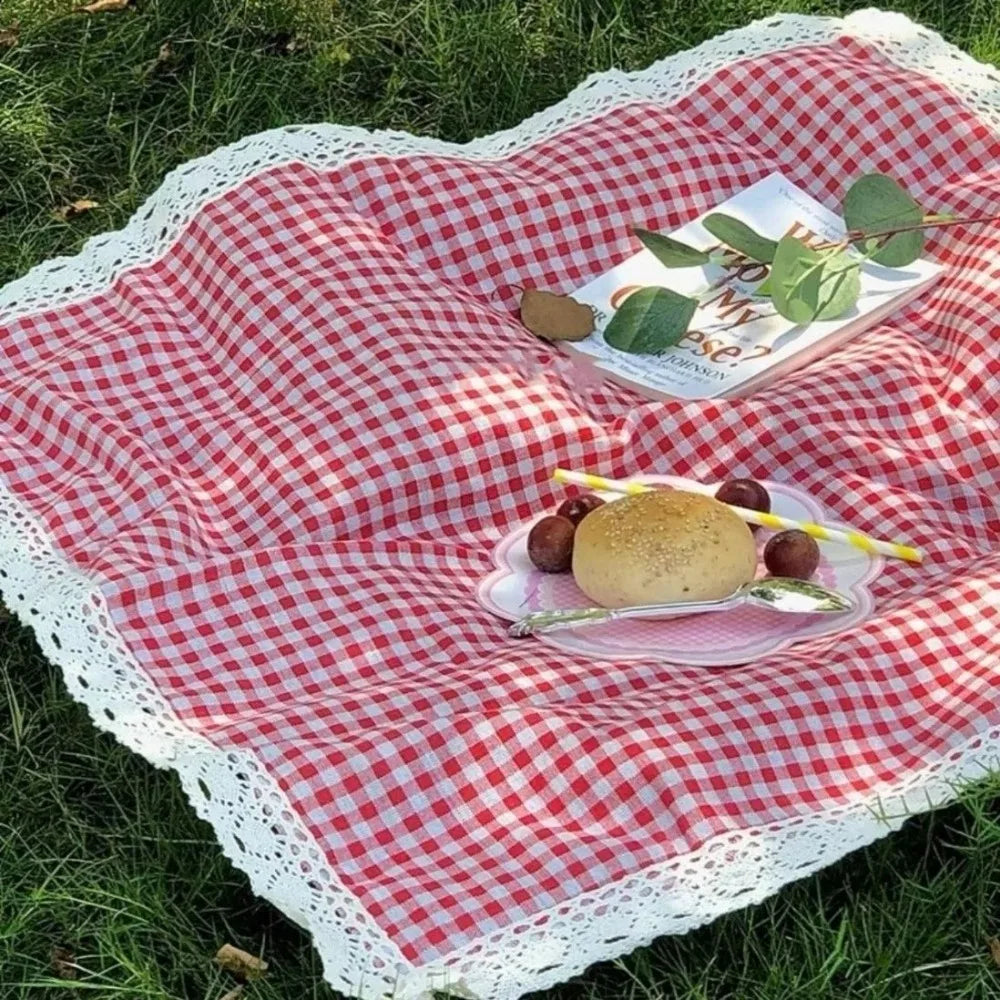 Waterproof Picnic Mat - Thickened Red Checkered Outdoor Blanket, Multiple Sizes Available 3