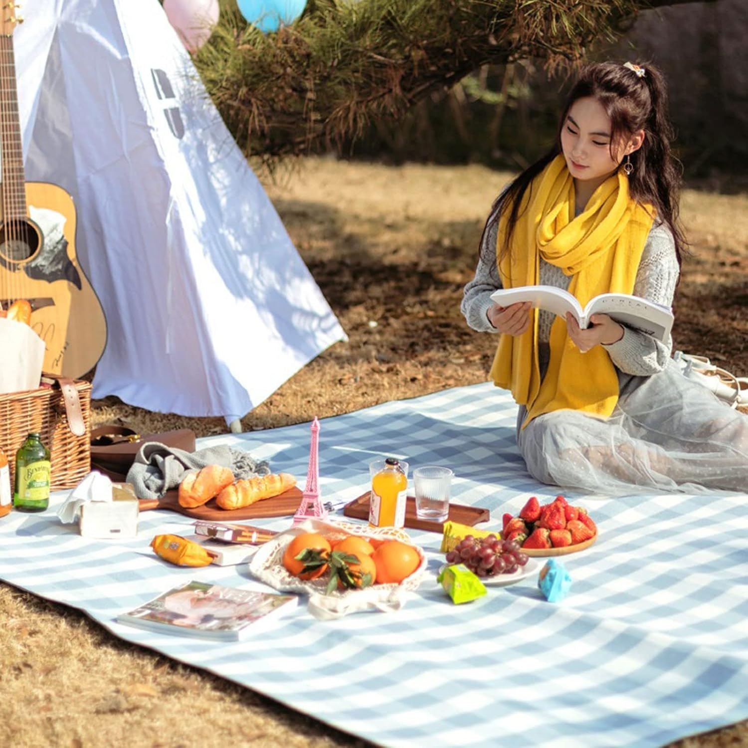 Waterproof picnic blanket – Foldable outdoor mat – Soft PEVA – 59 x 79 in – Ideal for beach, park, and camping 3