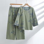 Organic Cotton Ginkgo Leaf Kimono Set