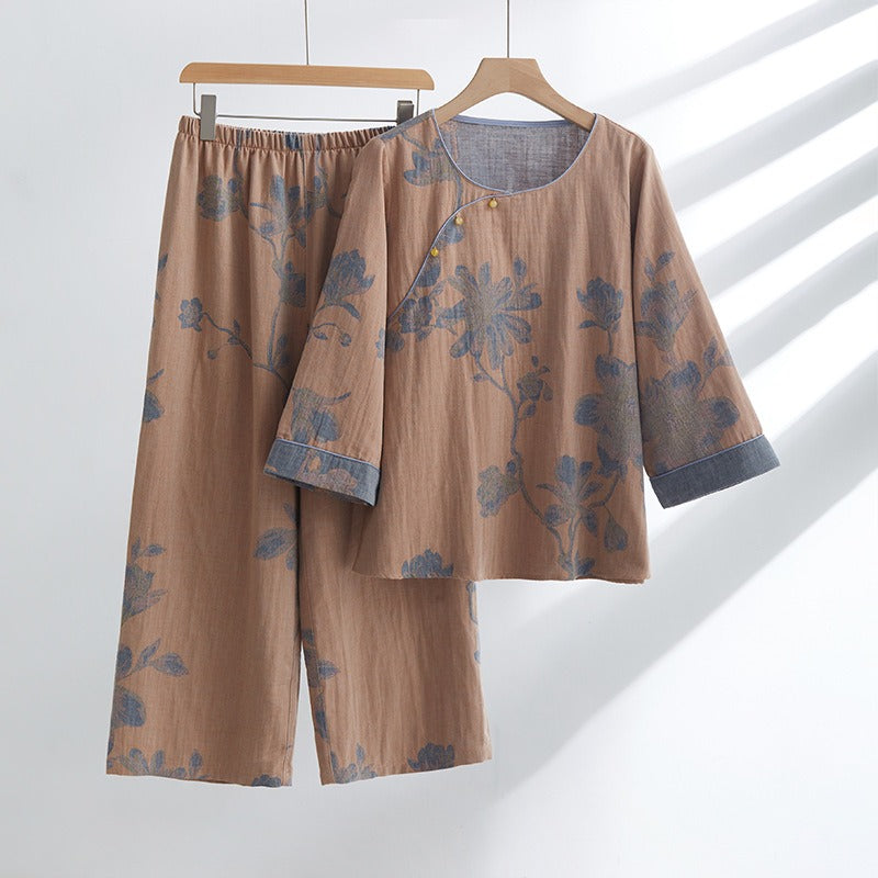 Organic Cotton Ginkgo Leaf Kimono Set