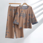 Organic Cotton Ginkgo Leaf Kimono Set