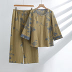 Organic Cotton Ginkgo Leaf Kimono Set