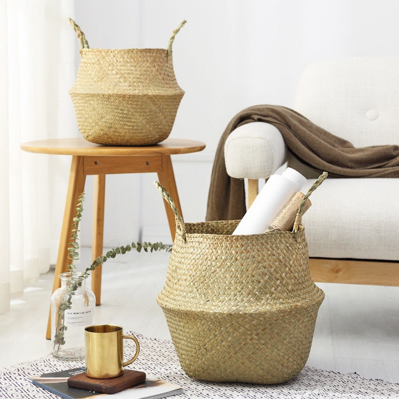 Wicker basket – Handwoven organic material – Natural finish – Versatile storage solution for home decor 1