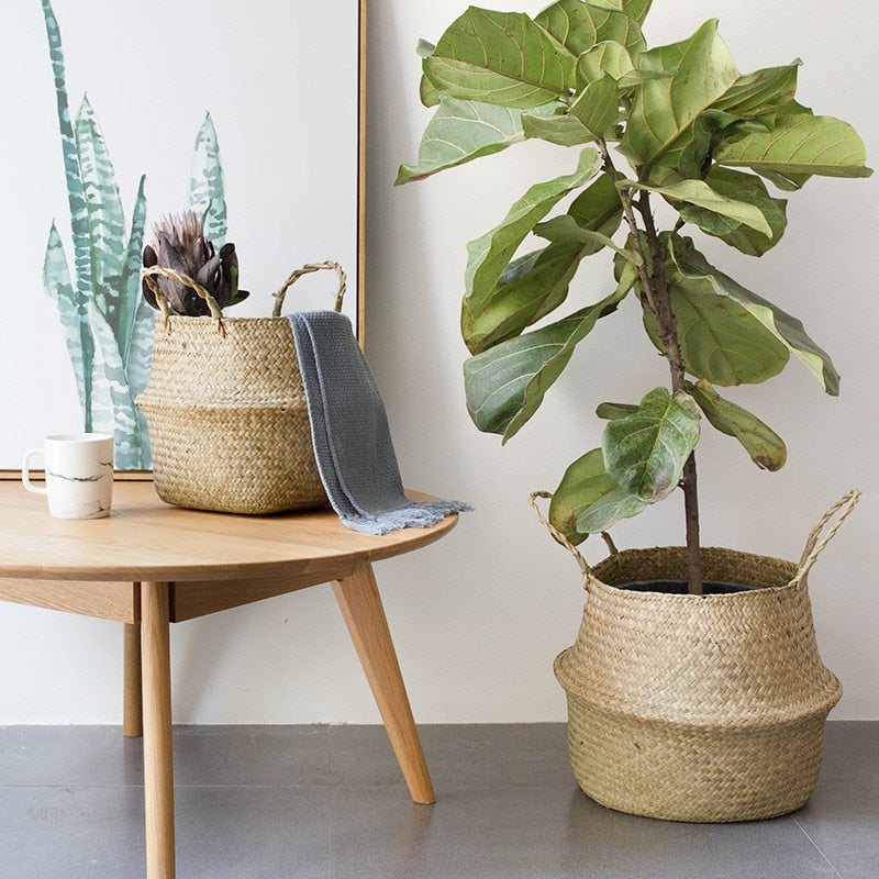 Wicker basket – Handwoven organic material – Natural finish – Versatile storage solution for home decor 4