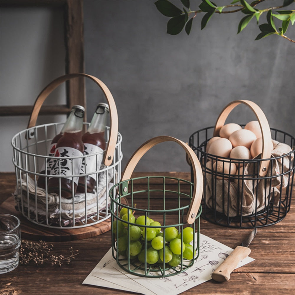 Wire basket – Durable iron – Stylish storage solution – Perfect for kitchen organization – 9.05 x 5.9 in 1