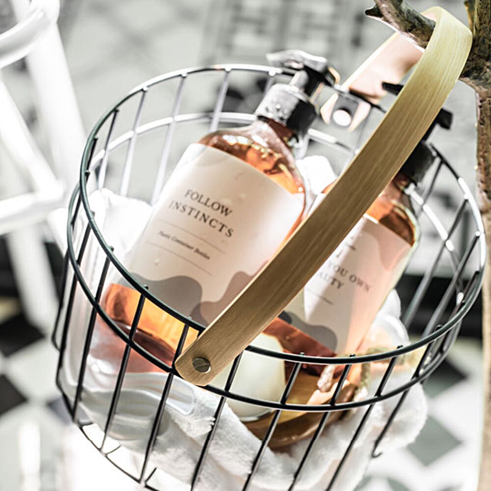Wire basket – Durable iron – Stylish storage solution – Perfect for kitchen organization – 9.05 x 5.9 in 5