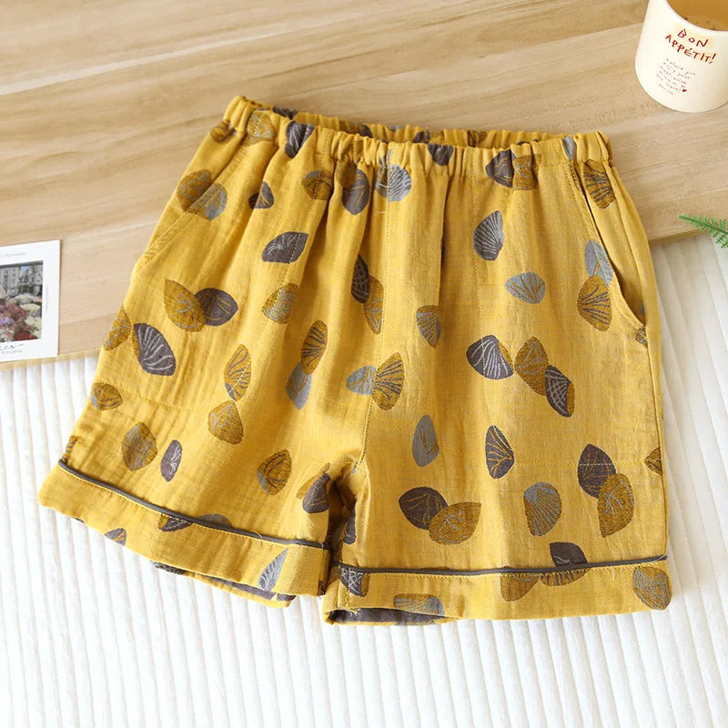 Women's Cotton Vintage Printed Pajama Shorts with Pockets | Comfortable Sleep Shorts for Home 7