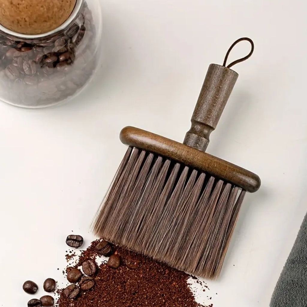 Wooden Coffee Grinder Cleaning Brush with Ergonomic Beech Handle and Synthetic Bristles for Spotless Brew Station 2