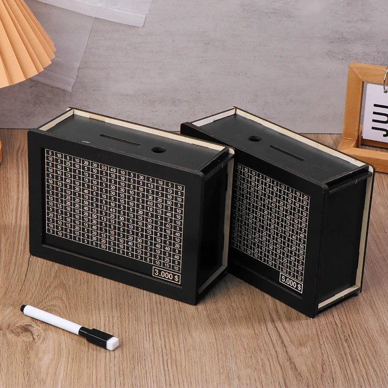 Natural wood piggy bank designed for adults, featuring a built-in coin counter and customizable options. Its sleek finish and modern design make it a stylish addition 1