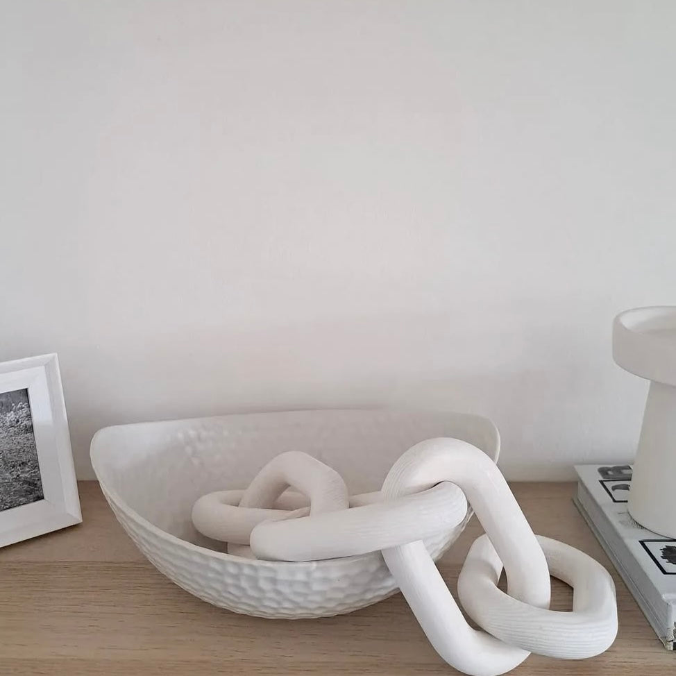 Wooden chain link – Hand-carved – Modern rustic design – Unique home decor accent – 10 x 4 x 2 in 1