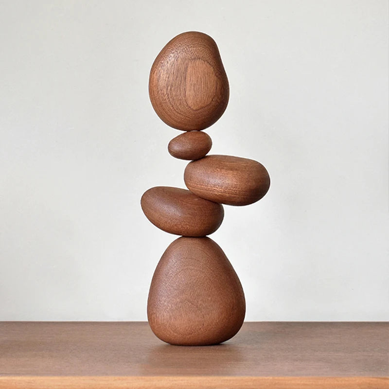 Wooden wall decor – Unique stone-shaped art – Nordic style – Eco-friendly home accents 0