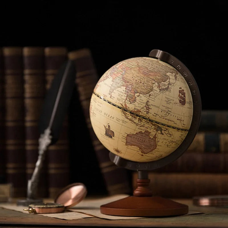 World globe – Retro-style – Dark yellow map – 22 cm – Elegant home decor 0