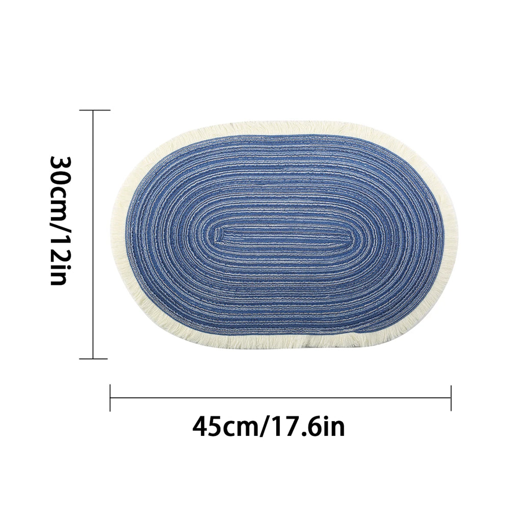 Woven Braided Placemats Set of 4, Washable Non-Slip Table Mats, 18x12 Inches, Natural Color, Perfect for Christmas and Everyday Use 4