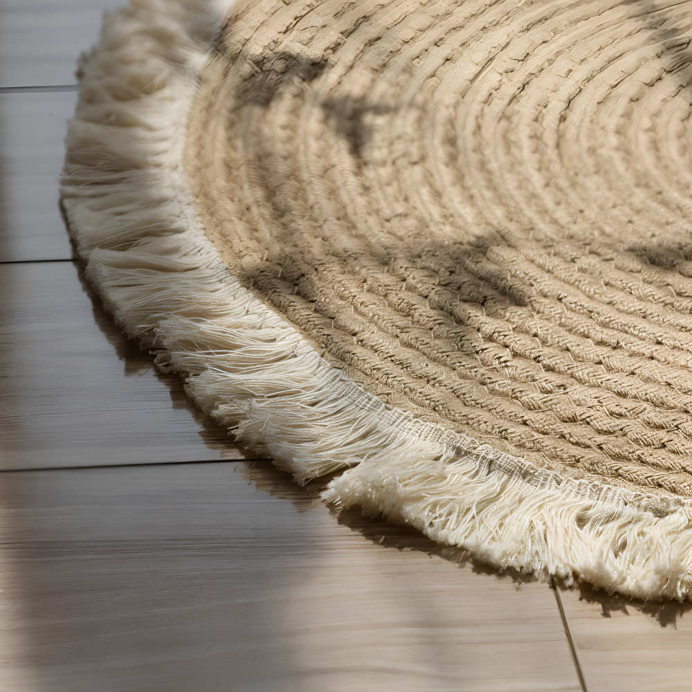 Woven rug – Handcrafted scrim – Vintage Japanese design – Plush and anti-slip – 17.7 to 39.4 in diameter 5