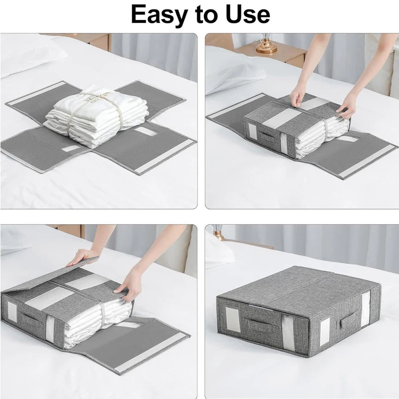 Foldable Bed Sheet Organizer Box with Clear Window