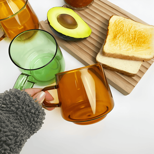 Chic Glass Coffee Mug in Bold Hues