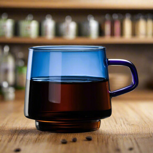 Chic Glass Coffee Mug in Bold Hues