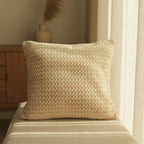 Dear Hazel beige and orange chevron pattern microfiber cushion covers with hidden zipper.
