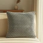 Dear Hazel black and white chevron microfiber cushion covers with hidden zipper. Set of 2.