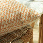 Dear Hazel orange and white chevron microfiber cushion cover with hidden zipper