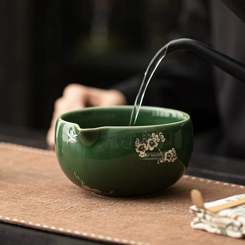 Handmade Ceramic Matcha Tea Set with Whisk and Scoop – Traditional Tea Gift Set for Ceremonies