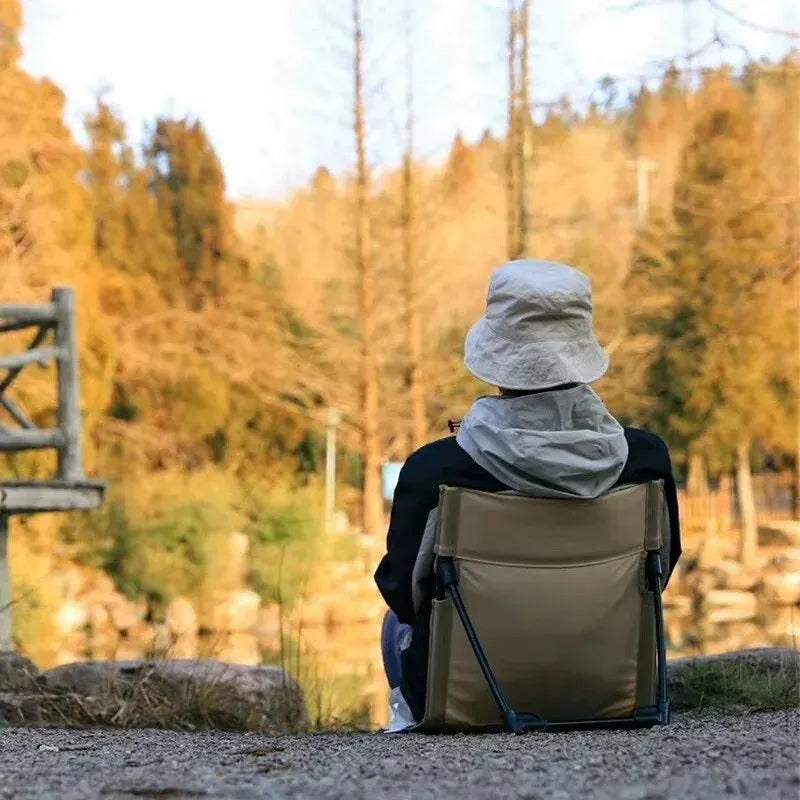 Lightweight Folding Camping Chair with Backrest – Portable Outdoor Folding Chair for Picnics and Beach, 500g