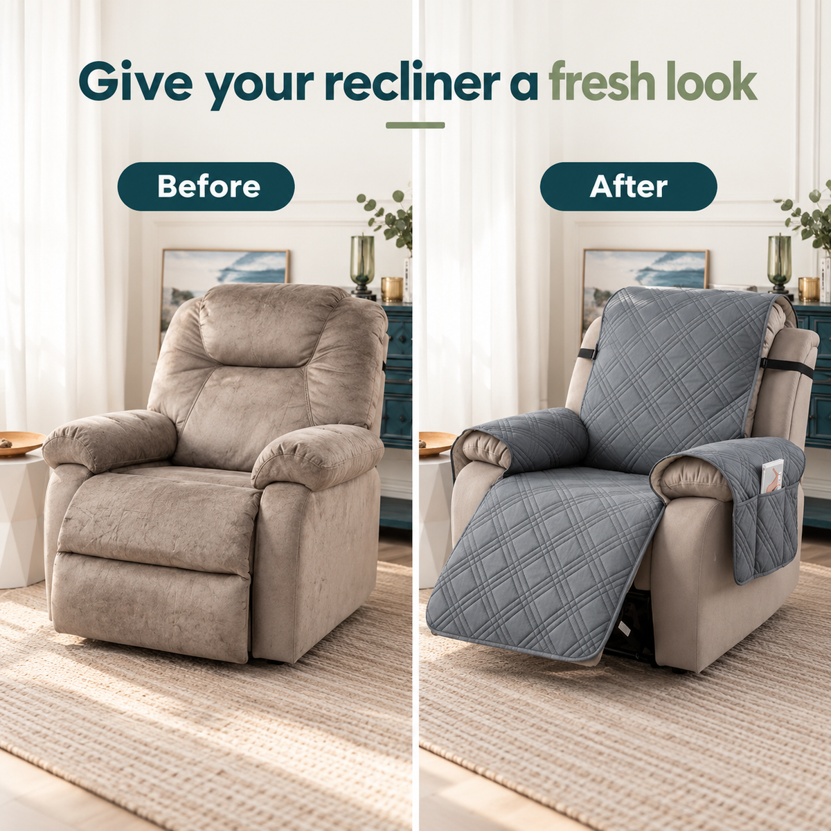 Waterproof Recliner Slipcover – Pet-Friendly Non-Slip Protection