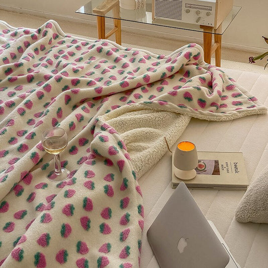 Fluffy Floral Plush Blanket for Cold Days