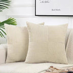 Corduroy Cushion Cover Set – Soft Decorative Pillow Covers for Sofa & Bed