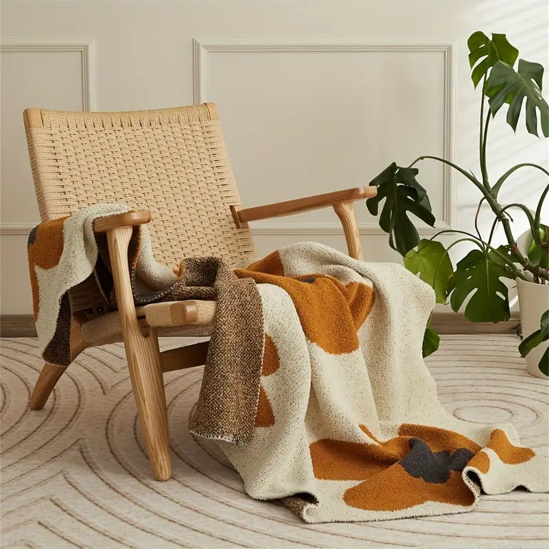Vintage Floral Knit Throw Blanket