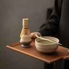 Japanese Matcha Tea Set – 4-Piece Traditional Kit with Ceramic Bowl, Bamboo Whisk & Scoop
