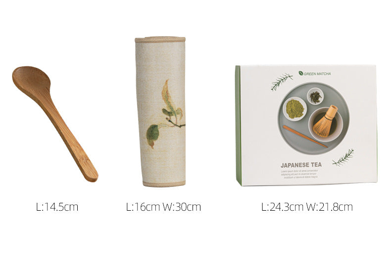Premium 8-Piece Matcha Tea Set with Ceramic Bowl, Bamboo Whisk, Frother, and Sakura Design for Authentic Ceremonies