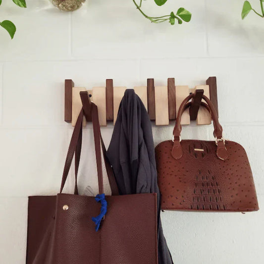 Vintage Elegance Wood Piano Wall Coat Rack – A Charming Addition to Your Home