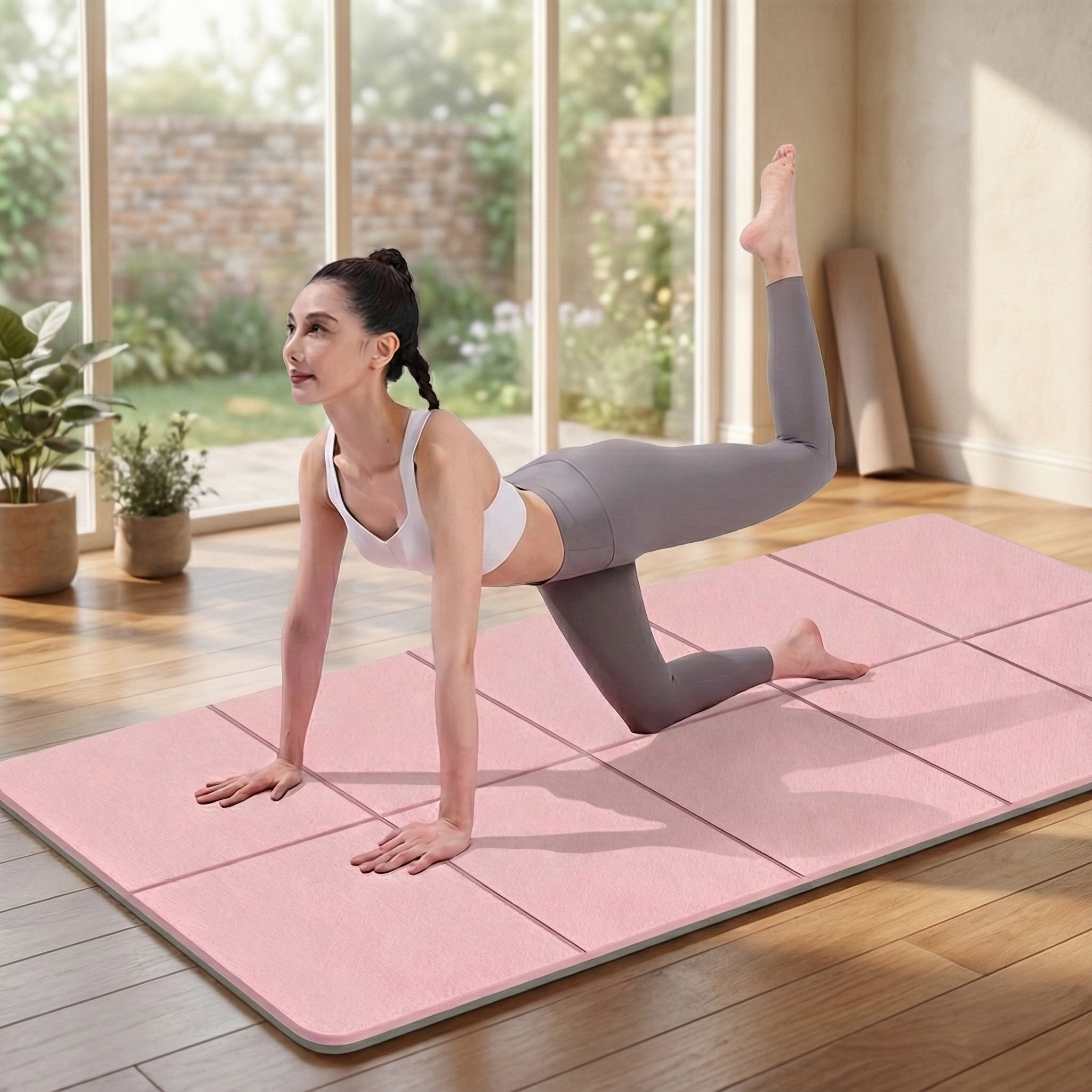 Versatile Folding Yoga Mat | Thick TPE Exercise Mat for Home & Travel Lightweight and Non-Slip Surface for Comfort and Durability